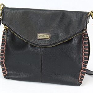 Chala Charming Black Crossbody Bag With Flap Top and Zipper or Shoulder Handbag (Mini Black Cat)