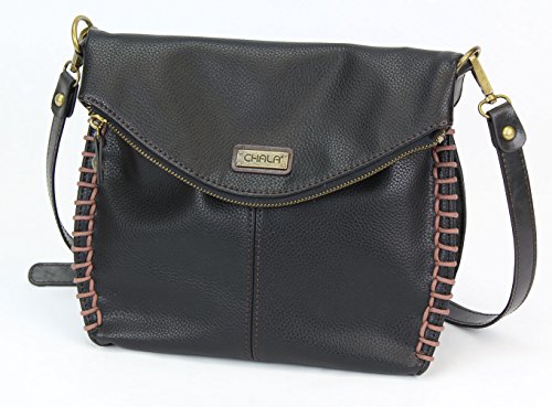 Chala Charming Black Crossbody Bag With Flap Top and Zipper or Shoulder Handbag (Mini Black Cat)