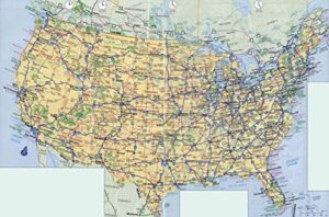 gifts delight laminated 36×24 poster: road map – in high- highways map of the usa. the usa highways map in high- vidiani
