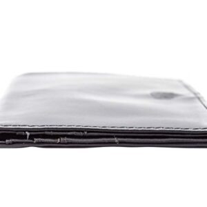 Big Skinny Women's Executive Leather Bi-Fold Checkbook Slim Wallet, Holds Up to 40 Cards, Black