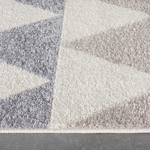 Well Woven Mystic Nova Ivory Modern Geometric 3'11" x 5'3" Distressed Area Rug, 3 ft 11 in x 5 ft 3