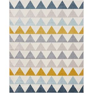 Well Woven Mystic Nova Ivory Modern Geometric 3'11" x 5'3" Distressed Area Rug, 3 ft 11 in x 5 ft 3