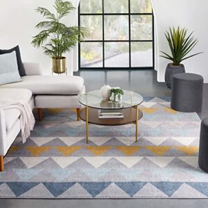 well woven mystic nova grey modern geometric 5’3″ x 7’3″ distressed area rug, 5 ft 3 in x 7 ft 3