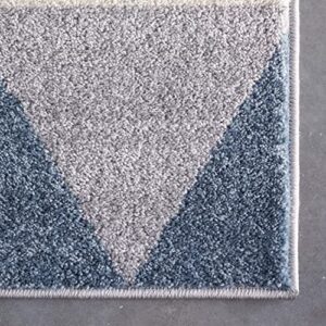 Well Woven Mystic Nova Grey Modern Geometric 5'3" x 7'3" Distressed Area Rug, 5 ft 3 in x 7 ft 3