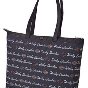 Harley-Davidson Women's Signature B&S Light-Weight Shopper Tote Bag - Black