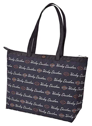 Harley-Davidson Women's Signature B&S Light-Weight Shopper Tote Bag - Black