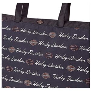 Harley-Davidson Women's Signature B&S Light-Weight Shopper Tote Bag - Black