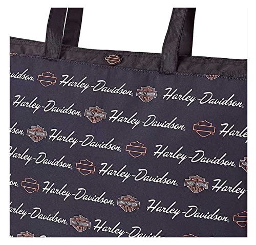 Harley-Davidson Women's Signature B&S Light-Weight Shopper Tote Bag - Black