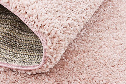 Unique Loom Solo Collection Solid, Plush, Kids, Modern Area Rug, 5 ft x 7 ft 7 in, Pink