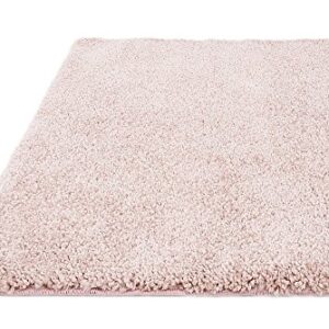 Unique Loom Solo Collection Solid, Plush, Kids, Modern Area Rug, 5 ft x 7 ft 7 in, Pink