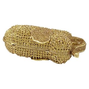 Boutique De FGG Gold Elephant Evening Clutches Bags Metal Minaudiere Handbags Clutch Bridal Wedding Party Purse