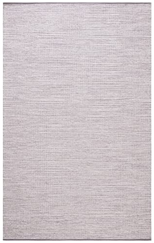 SAFAVIEH Montauk Collection 4' x 6' Silver MTK250G Handmade Flatweave Cotton Area Rug