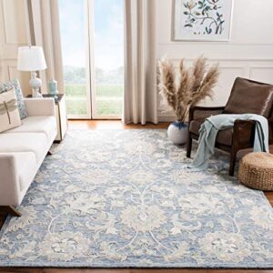 SAFAVIEH Glamour Collection 9' x 12' Blue / Beige GLM624M Handmade Premium Wool Area Rug