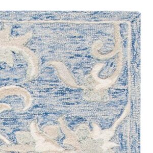 SAFAVIEH Glamour Collection 9' x 12' Blue / Beige GLM624M Handmade Premium Wool Area Rug