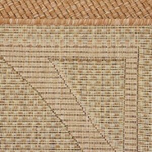 Unique Loom Trellis Collection Area Rug-Geometric Lattice Design, Moroccan Inspired for Indoor/Outdoor Décor, 6 ft x 9 ft, Light Brown/Brown