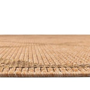 Unique Loom Trellis Collection Area Rug-Geometric Lattice Design, Moroccan Inspired for Indoor/Outdoor Décor, 6 ft x 9 ft, Light Brown/Brown