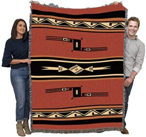 pure country weavers mesquite earth blanket – southwest native american inspired – gift tapestry throw woven from cotton – made in the usa (72×54)