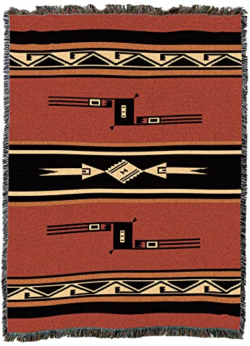 Pure Country Weavers Mesquite Earth Blanket - Southwest Native American Inspired - Gift Tapestry Throw Woven from Cotton - Made in The USA (72x54)