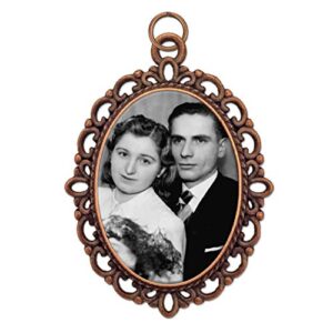 bridal wedding bouquet photo charm copper picture frame memorial diy includes photo resizing software