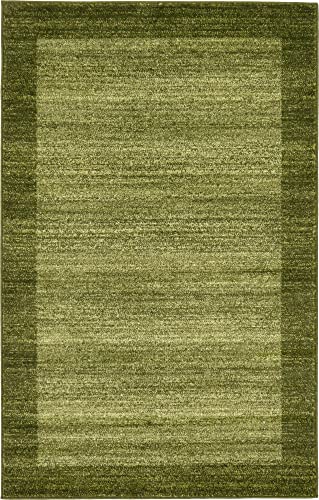 Unique Loom Del Mar Collection Area Rug-Transitional Inspired with Modern Contemporary Design, 3' 3 x 5' 3 Rectangular, Light Green/Beige