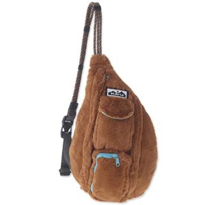 kavu mini rope fuzz bag sling crossbody backpack travel purse – caramel