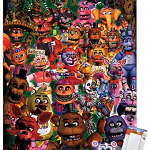 Trends International Five Nights at Freddy's - Ultimate Group Wall Poster, 22.375" x 34", Poster & Mount Bundle