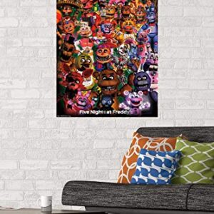 Trends International Five Nights at Freddy's - Ultimate Group Wall Poster, 22.375" x 34", Poster & Mount Bundle