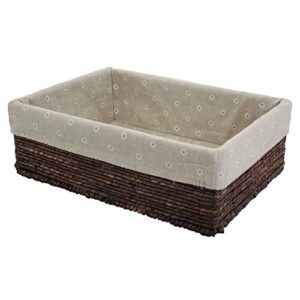 Storage Basket, Natural Corn Husk Rectangular Bins, Arts and Crafts. (Brown, Large)