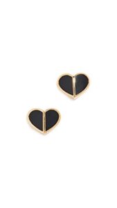 kate spade new york heritage spade small heart studs earrings black one size