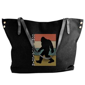 vintage gone squatchin bigfoot sasquatch squatch womens outdoor fashion style shoulder bag handbag bags