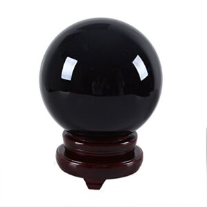 longwin 150mm(5.9 inch) big divination black crystal ball for witchcraft obsidian healing crystals home decorations meditation ornaments