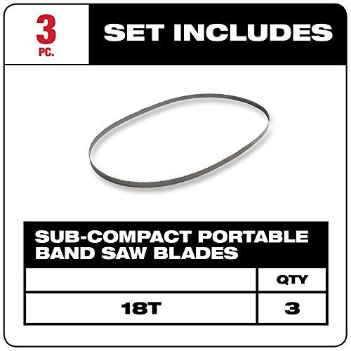 Milwaukee 48-39-0572 18 TPI Sub-Compact Portable Band Saw Blade, 3 Per Pack