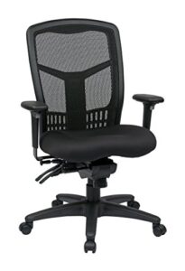 office star progrid breathable mesh manager’s office chair with adjustable seat height, multi-function tilt control and seat slider, high back, coal freeflex fabric