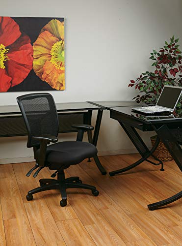 Office Star ProGrid Breathable Mesh Manager's Office Chair with Adjustable Seat Height, Multi-Function Tilt Control and Seat Slider, High Back, Coal FreeFlex Fabric