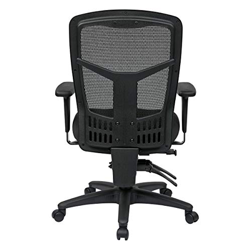 Office Star ProGrid Breathable Mesh Manager's Office Chair with Adjustable Seat Height, Multi-Function Tilt Control and Seat Slider, High Back, Coal FreeFlex Fabric