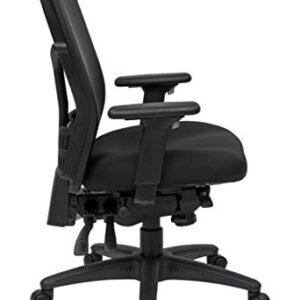 Office Star ProGrid Breathable Mesh Manager's Office Chair with Adjustable Seat Height, Multi-Function Tilt Control and Seat Slider, High Back, Coal FreeFlex Fabric