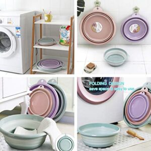 Collapsible Portable Wash Basin Dishpan Bucket Portable Dish Tub Folding Washbasin Light Blue