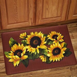 sweet home collection memory foam anti fatigue durable non skid rug, 30″ x 18″, black eyed susan