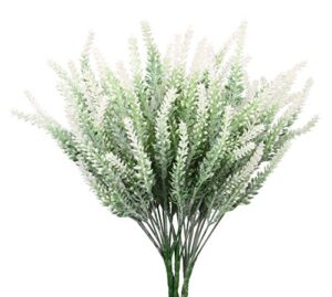 tyeerdec artificial flowers 6 bundles lavender bouquet for wedding home office decoration – white