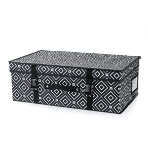 hangerworld – medium black and white diamond pattern bridal dress storage box with lid