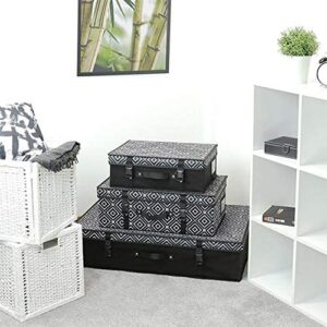 HANGERWORLD - Medium Black and White Diamond Pattern Bridal Dress Storage Box with Lid