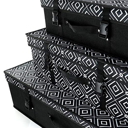 HANGERWORLD - Medium Black and White Diamond Pattern Bridal Dress Storage Box with Lid