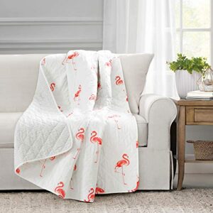 lush decor kelly flamingo throw blanket, 50″ x 60″, coral