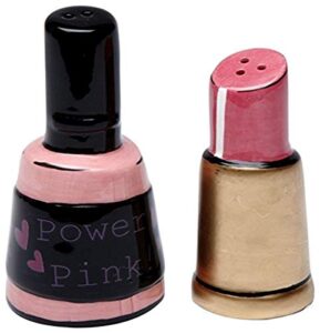 stealstreet ss-cg-62411 3″ power pink nail polish and lipstick salt and pepper shakers