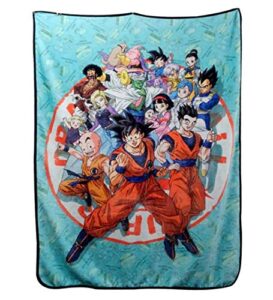 just funky dragon ball super bed blanket (dbs-multi-blue)