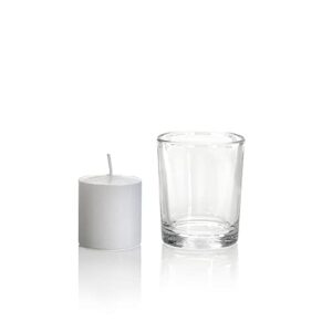 yummi set of 72 10hr votive candles & glass votive holders, clear