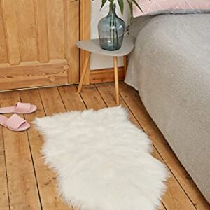 Faux Fur Fluffy Sheepskin Rug for Home Decor - Couch/Chair Covers Furry Area Rug for Living Room/Bedroom Decor - White (2x3 Feet)