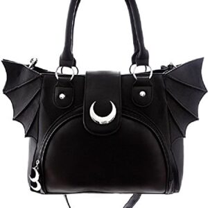 Restyle Gothic Bat Wing Crescent Moon Purse Handbag Witchcraft Wicca Punk Bag One-Size