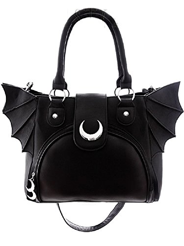 Restyle Gothic Bat Wing Crescent Moon Purse Handbag Witchcraft Wicca Punk Bag One-Size