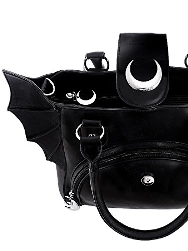 Restyle Gothic Bat Wing Crescent Moon Purse Handbag Witchcraft Wicca Punk Bag One-Size